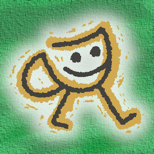 A funky little coffee cup guy drawing with scraggly outlines